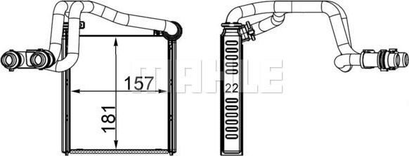 Радиатор отопителя (печки) Mahle Behr. Артикул AH 252 000S