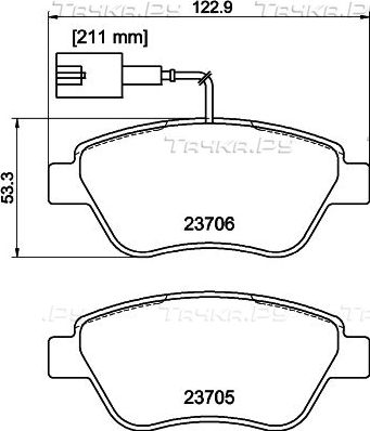 Тормозные колодки Behr-Hella. Артикул 8DB 355 016-071