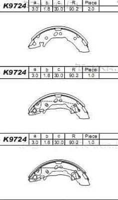 Тормозные колодки Asimco задние для Hyundai Accent I 1994-2000. Артикул K9724