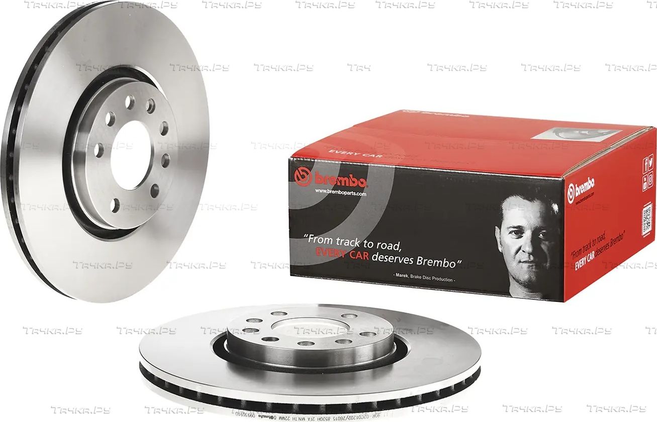 Тормозной диск Brembo передний для Saab 9-5 I 1999-2009. Артикул 09.9369.10