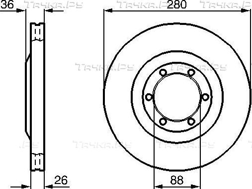 Тормозной диск Bosch передний для Opel Monterey A 1991-1997. Артикул 0 986 478 437