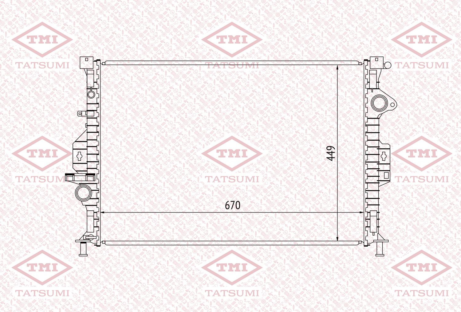 Радиатор охлаждения (Tatsumi). Артикул TGA1043