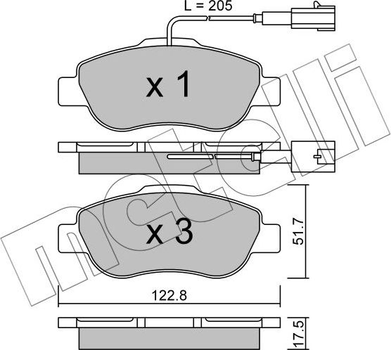 Тормозные колодки Metelli передние для Ford KA II 2008-2011. Артикул 22-0638-1