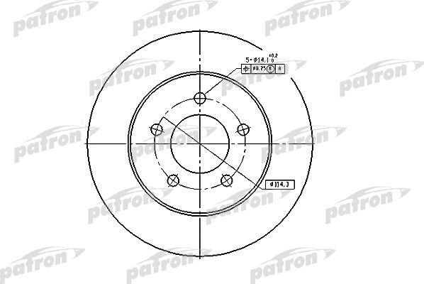 Тормозной диск Patron передний для Chrysler Voyager III 1995-2001. Артикул PBD5373