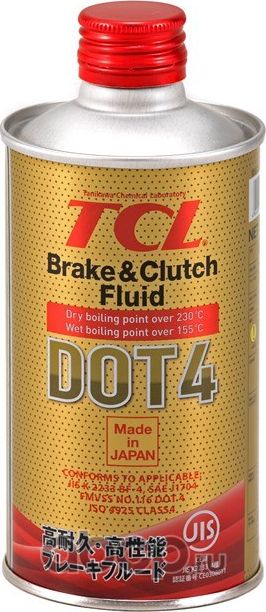 Тормозная жидкость TCL DOT4, 0,355л TCL. Артикул 00840