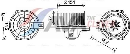 Вентилятор, мотор печки (отопителя) салона AVA. Артикул KA8252