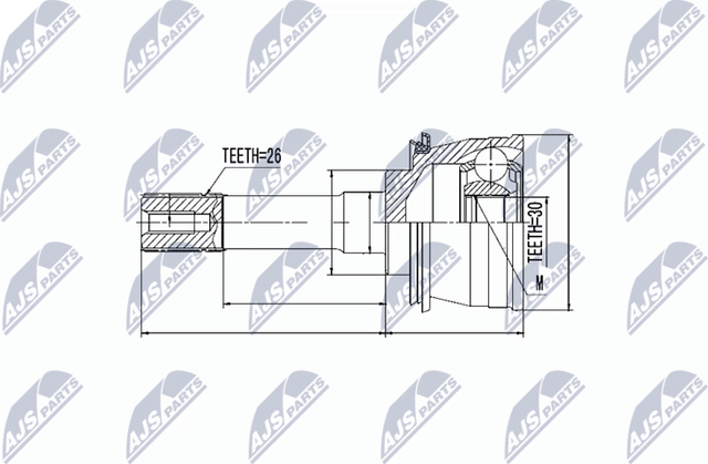 Шрус наружный (граната) NTY для Suzuki Grand Vitara II 1998-2005. Артикул NPZ-SU-028