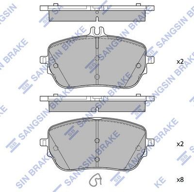 Тормозные колодки Sangsin Hi-Q. Артикул SP4498