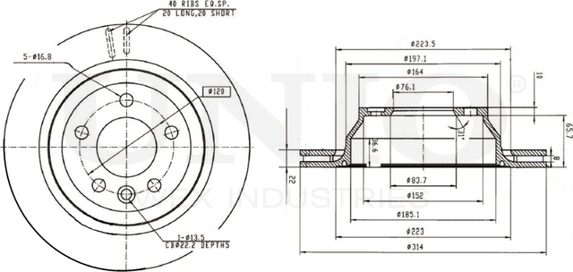 Диск тормозной (Unio). Артикул BRD-20424