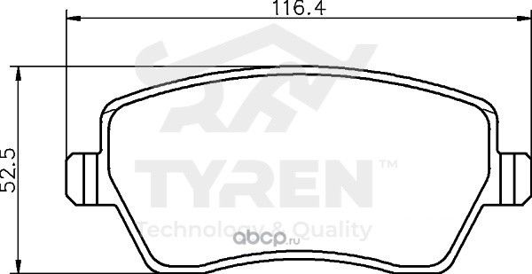 Дисковые тормозные колодки (Tyren). Артикул TYR1212121