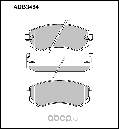 Колодки тормозные дисковые | перед/зад | (Allied Nippon). Артикул ADB3484