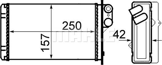 Радиатор отопителя (печки) Mahle Behr. Артикул AH 67 000S
