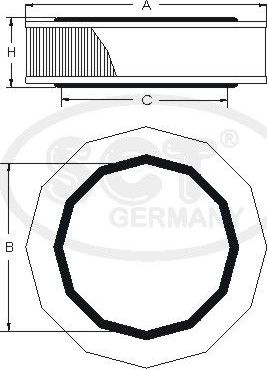 Воздушный фильтр SCT-Germany. Артикул SB 993
