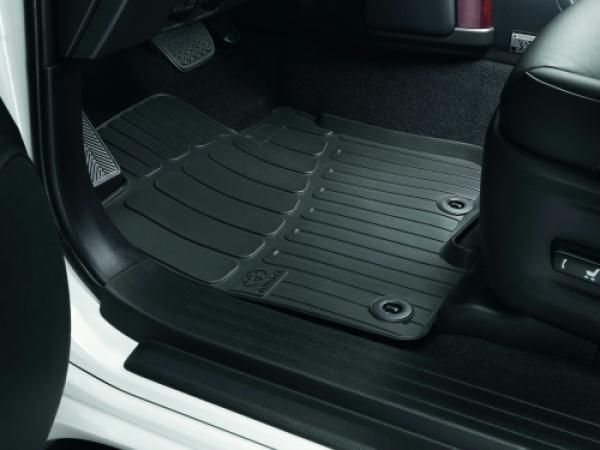 Коврики резиновые Toyota (оригинал) для салона Toyota Land Cruiser Prado 150 5 мест Рестайлинг 2013-2017 Черные. Артикул PZ49K-J2354-RJ