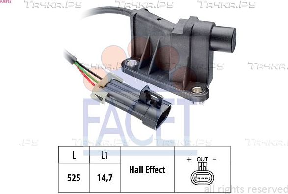 Датчик положения распредвала Facet Made in Italy - OE Equivalent для Opel Vectra B 1995-2002. Артикул 9.0315