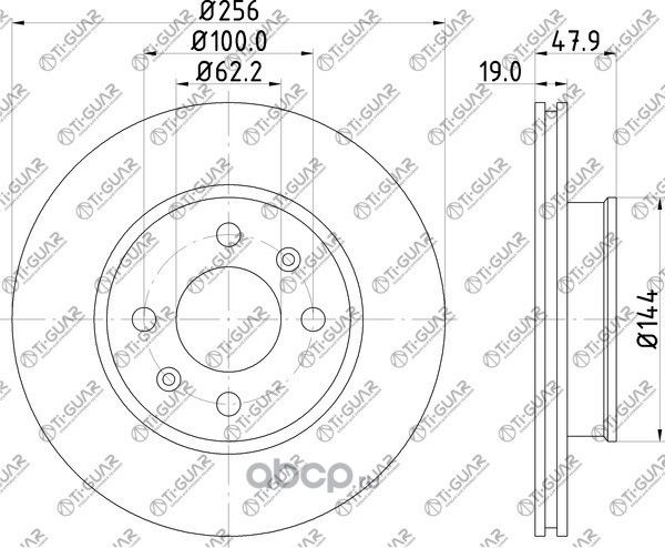 Диск тормозной (TI-Guar). Артикул TG517121C050