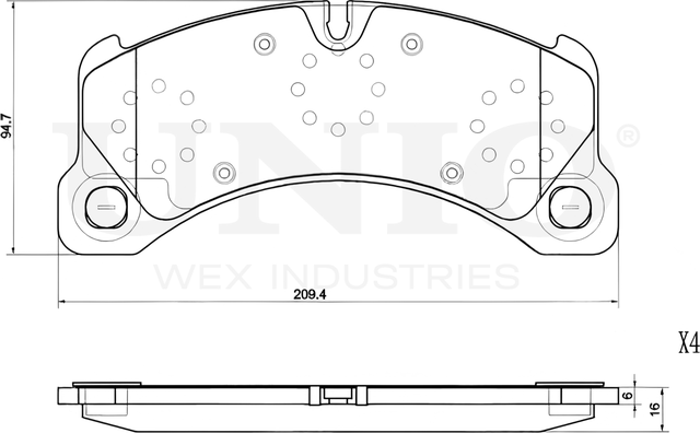 Колодки тормозные дисковые, комплект (Unio). Артикул BRP-20359