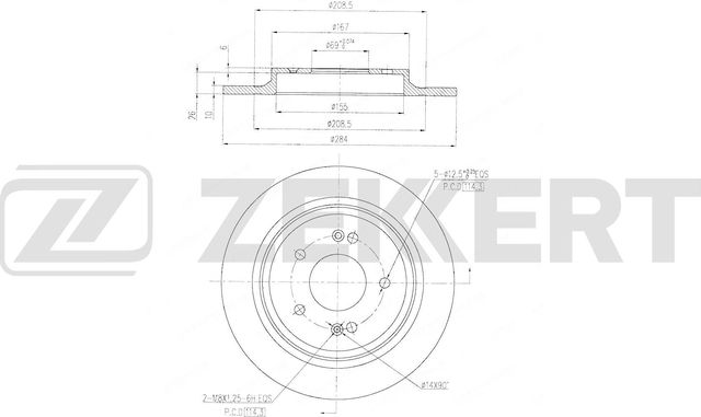 Тормозной диск Zekkert. Артикул BS-6808