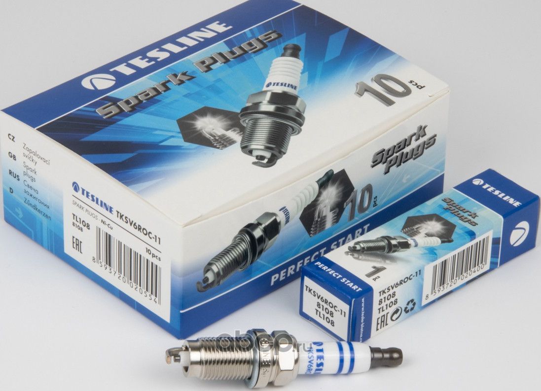 Свеча зажигания TESLINE для а/м VW POLO/JETTA, Skoda FABIA/OCTAVIA/RAPID (TL108) (Tesla) Tesla. Артикул TKSV6ROC11