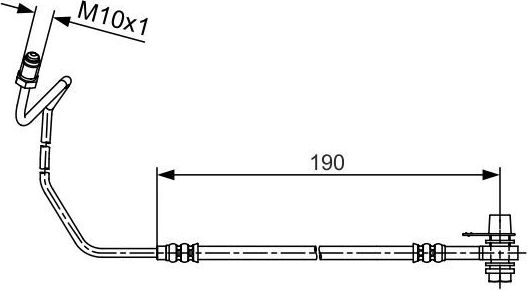 Тормозной шланг Bosch задний правый внешний для Audi A6 I (C4) 1997-1997. Артикул 1 987 481 535