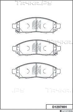Тормозные колодки MK Kashiyama передние для Rover Mini 1991-2000. Артикул D1297MH
