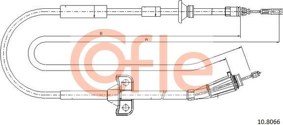Трос ручника (тросик ручного тормоза) Cofle задний правый/левый для Volvo V70 II 1999-2008. Артикул 92.10.8066