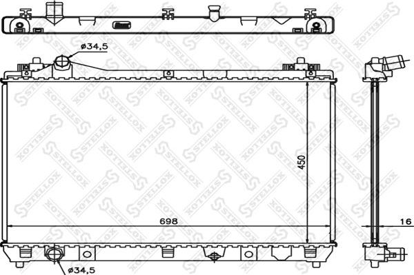 Радиатор охлаждения двигателя Stellox для Suzuki Grand Vitara III 2005-2015. Артикул 10-25457-SX