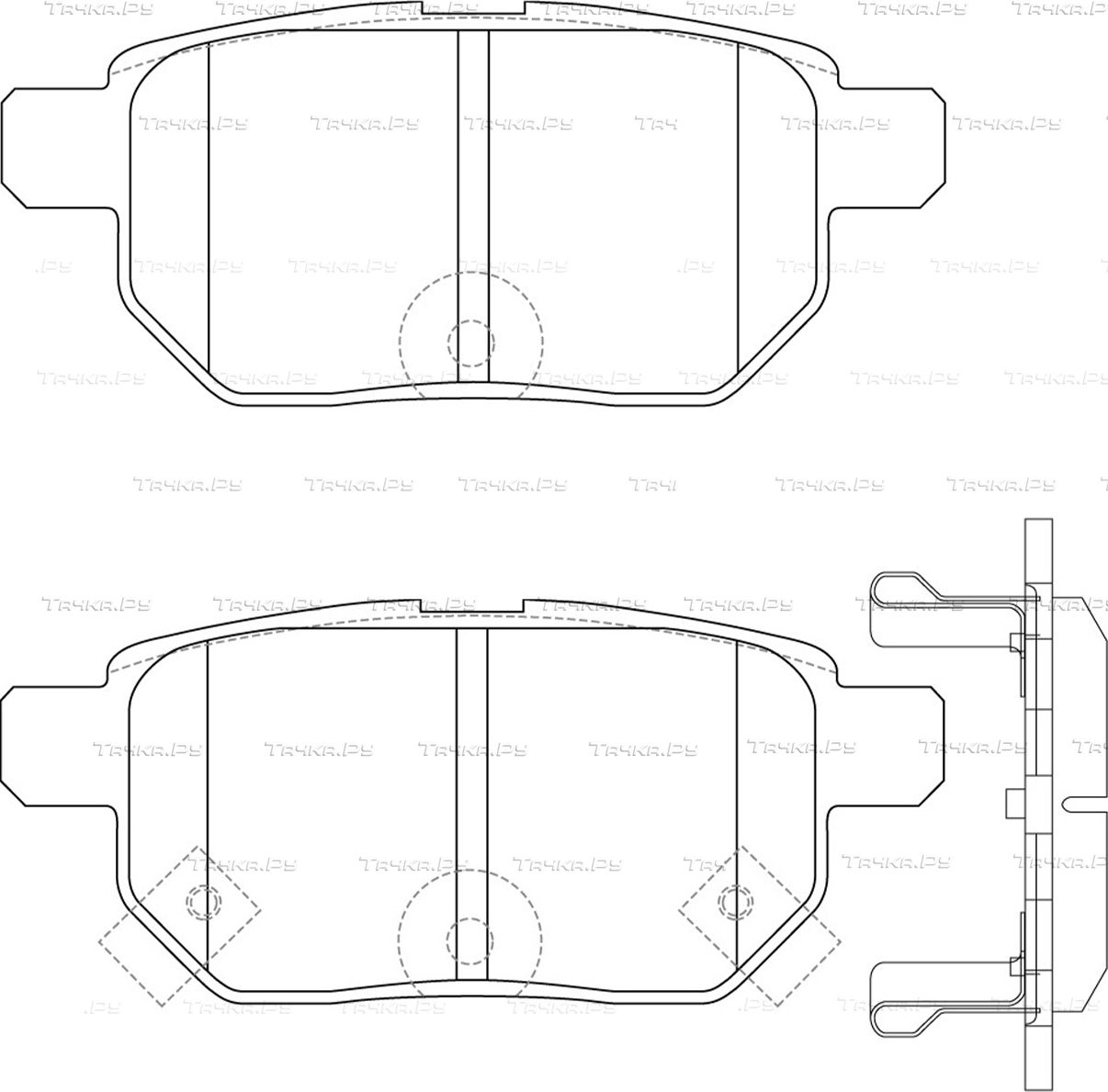 Тормозные колодки NiBK задние для Toyota Matrix II (E140) 2008-2014. Артикул PN1519