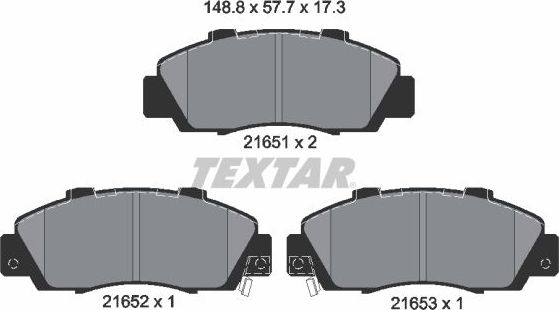 Тормозные колодки Textar передние для Rover 600 1993-1999. Артикул 2165101