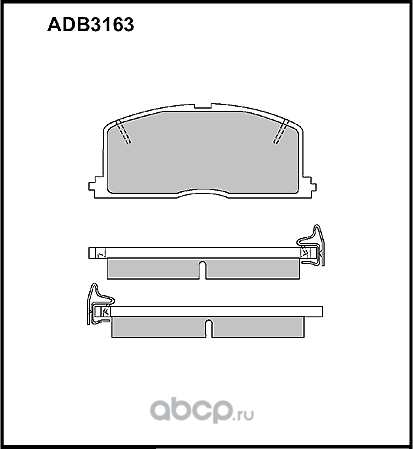 Колодки тормозные (Allied Nippon). Артикул ADB3163HD