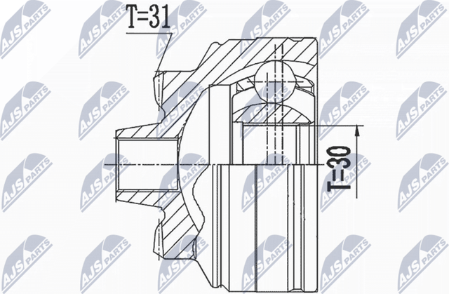 Шрус внутренний (граната) NTY задний для MINI Countryman II (F60) 2016-2026. Артикул NPZ-BM-024