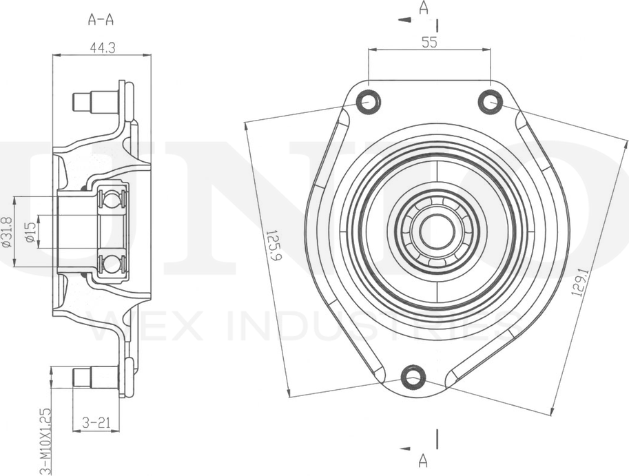 Опора амортизационной стойки (Unio). Артикул RMP-13136