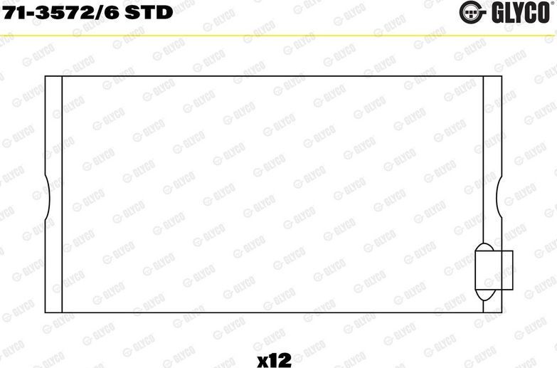 Вкладыши шатунные Glyco для Mercedes-Benz T2 I 1977-1988. Артикул 71-3572/6 STD