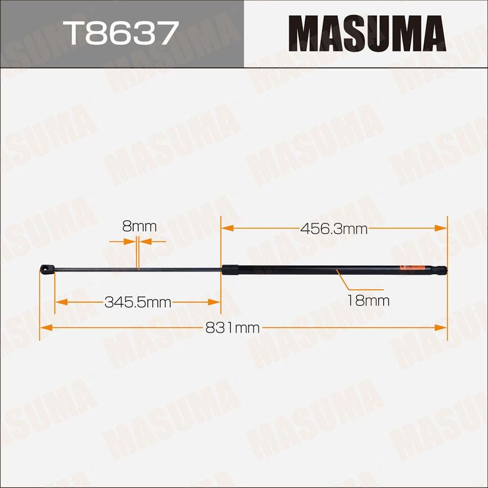 Амортизатор (упор) багажника Masuma. Артикул T8637