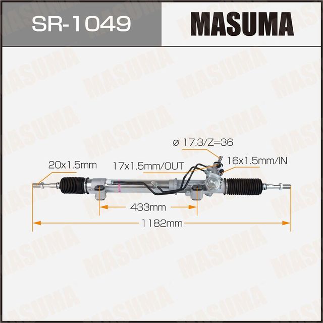 Рейка рулевая MASUMA, TOYOTA LAND CRUISER / UZJ100L, HDJ100L LHD (левый руль). Артикул SR1049