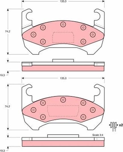 Тормозные колодки TRW. Артикул GDB4068