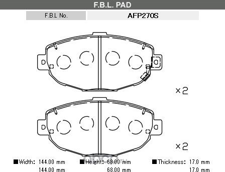 Тормозные колодки FBL AFP FBL. Артикул AFP270S