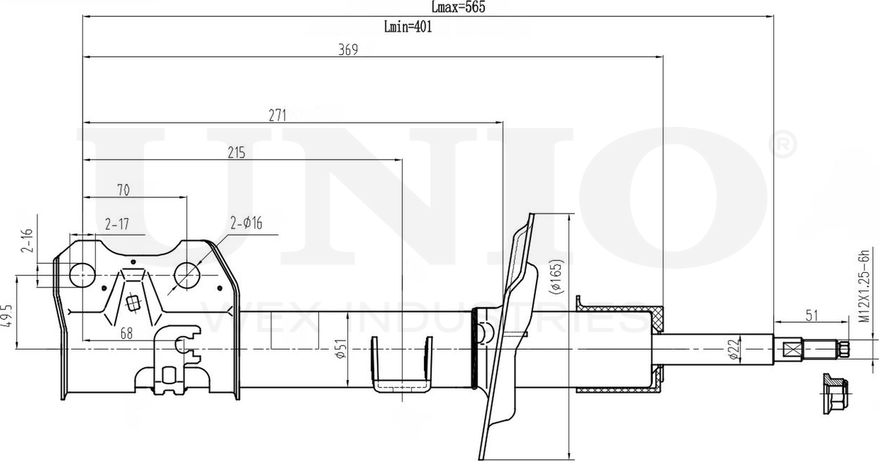 Амортизатор подвески (Unio). Артикул SAB-10392