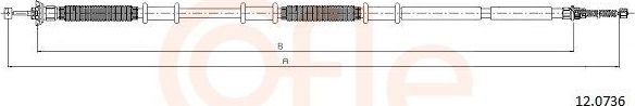 Трос ручника (тросик ручного тормоза) Cofle. Артикул 12.0736