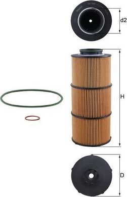 Масляный фильтр Mahle для Mercedes-Benz Arocs 2013-2026. Артикул OX 1389D