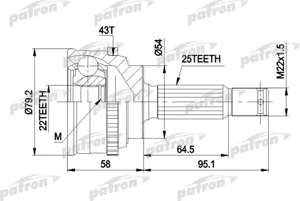 Шрус наружный (граната) Patron для Mitsubishi Lancer VI 1992-1996. Артикул PCV1161
