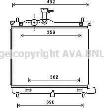 Радиатор охлаждения двигателя AVA. Артикул HY2290