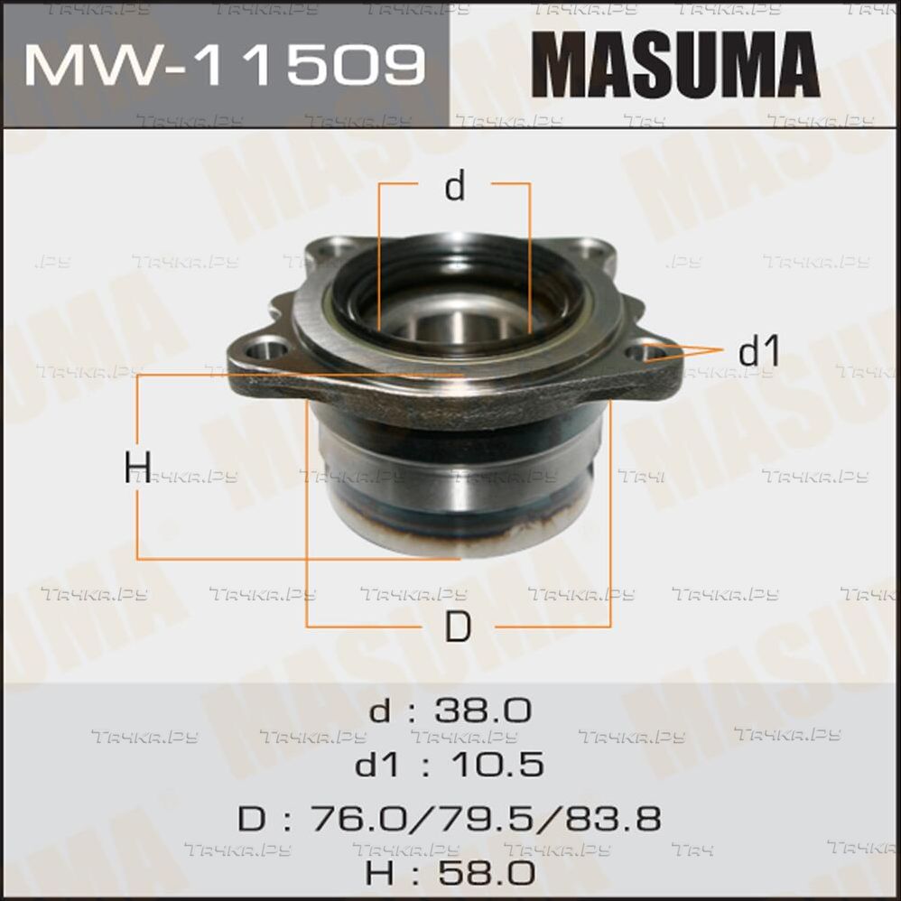 Ступица колеса с интегрированным подшипником Masuma задняя для Toyota Nadia 1998-2003. Артикул MW-11509