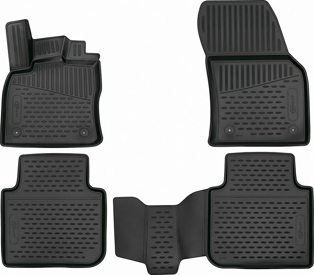 Коврики Format 3D c повышенной износостойкостью для салона Volkswagen Polo седан 2010-2026. Артикул FORMAT.3D.51.30.210k