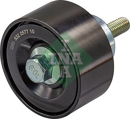 Направляющий (ведущий) ролик приводного поликлинового ремня Ina (Металл). Артикул 532 0577 10