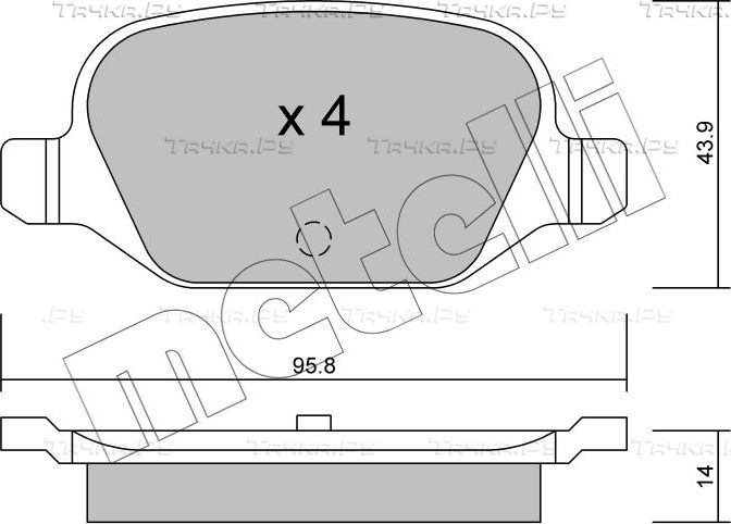 Тормозные колодки Metelli задние для Fiat Panda II 2004-2012. Артикул 22-0324-0