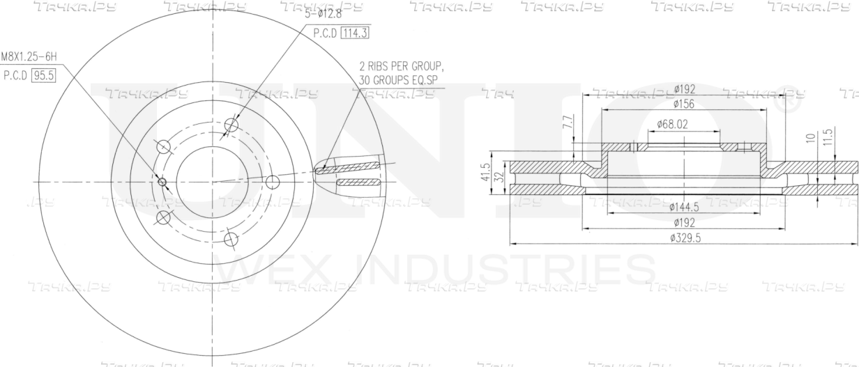 Диск тормозной (Unio). Артикул BRD-20547