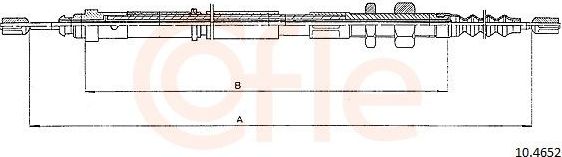Трос ручника (тросик ручного тормоза) Cofle. Артикул 10.4652