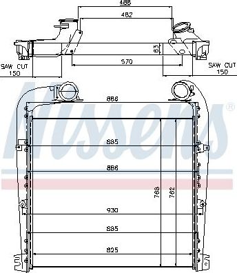 Интеркулер Nissens для Scania R 2004-2015. Артикул 97029