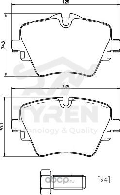 Колодки тормозные (Tyren). Артикул TYR1210951